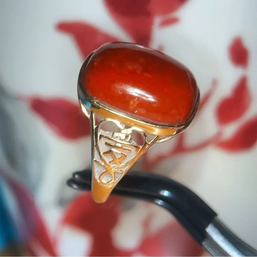 14k Huge Brown Gemstone Ring‎